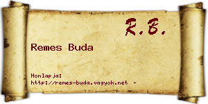 Remes Buda névjegykártya